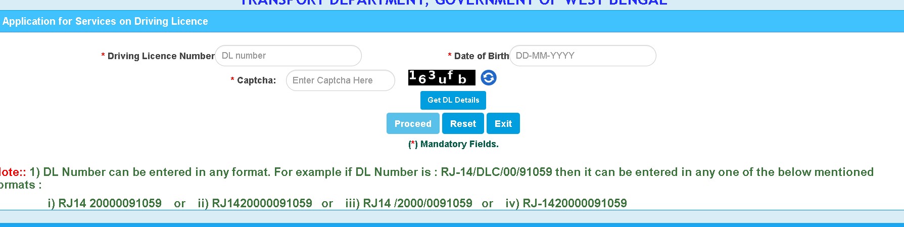 sarthi parivahan DL renewal form