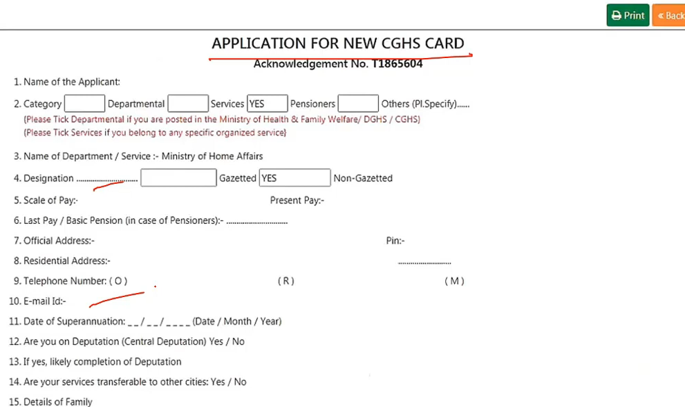 cghs application for new card