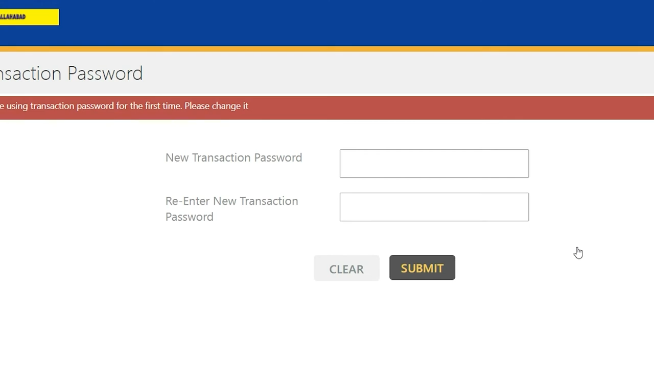 transaction password indian bank 