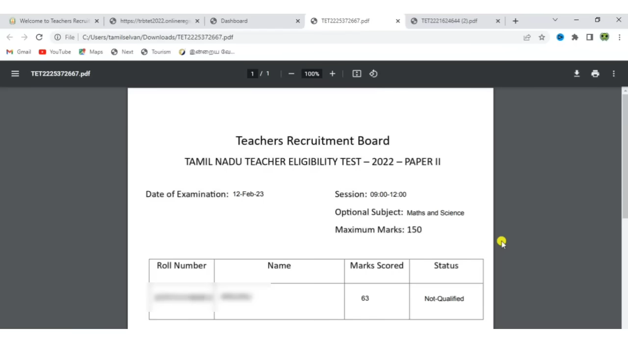 TNTET scorecard