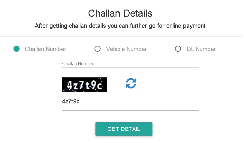 e challan details form 