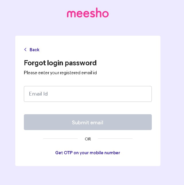 meesho login forgot pass