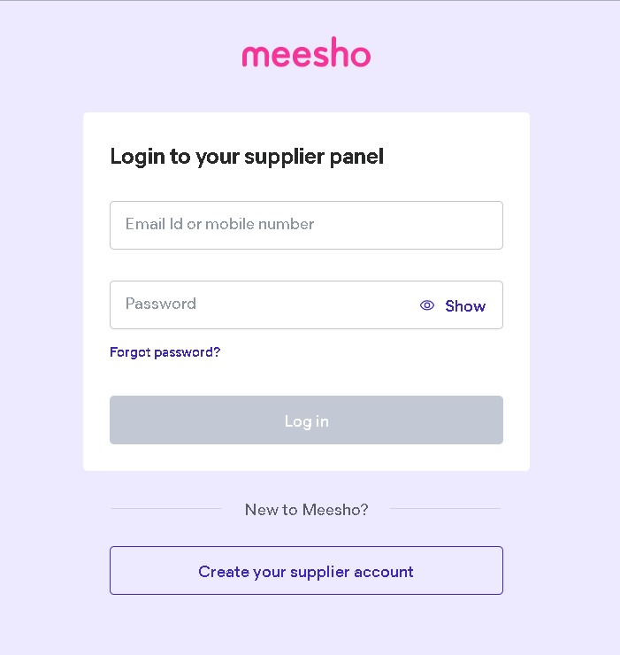 meesho login page 