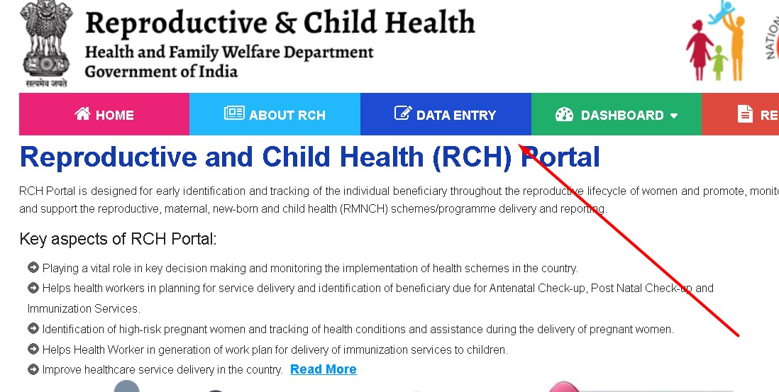 rch portal data entry link 