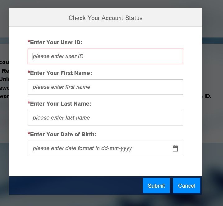 account status form 