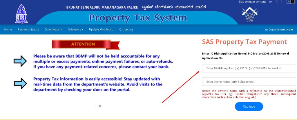 BBMP Property Tax 2023-24 Online Payment, Check Status, Bill Receipt