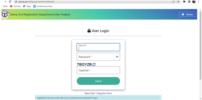 IGRS UP Login and Registration Procedure