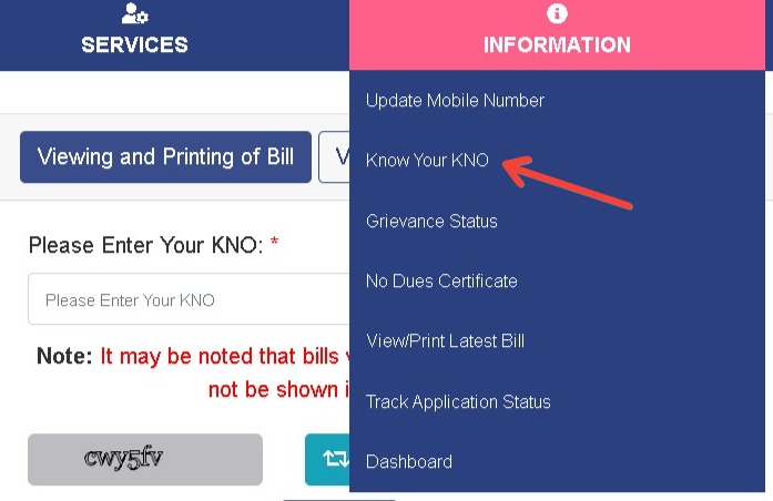 Know your kno option under information tab deh;li jal 