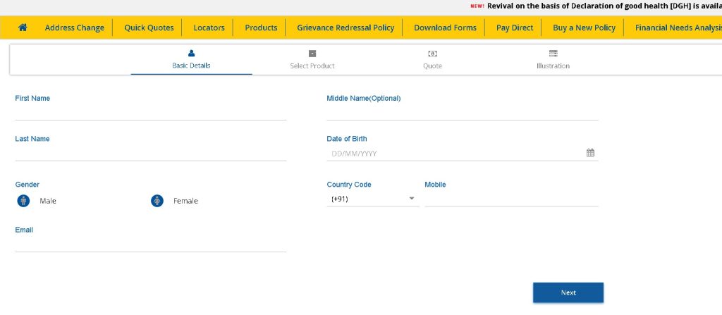 LIC calculator form 