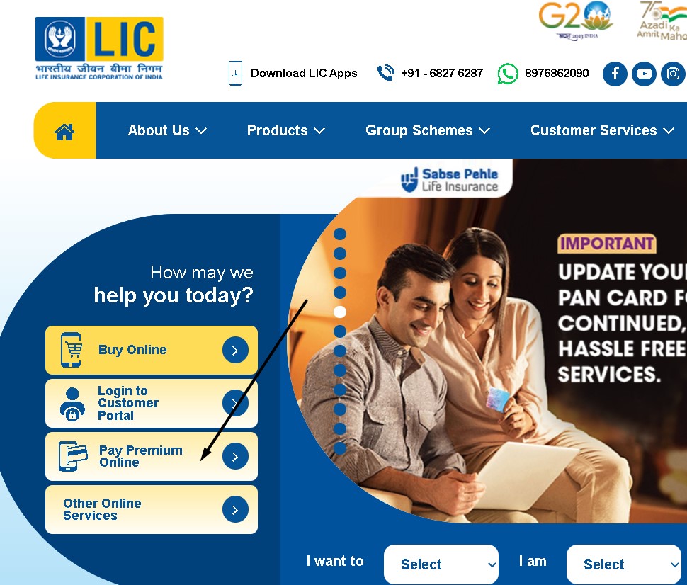 LIC pay premium online 