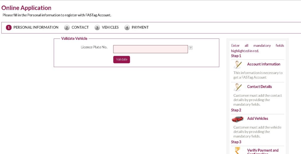 axis bank fastag online application