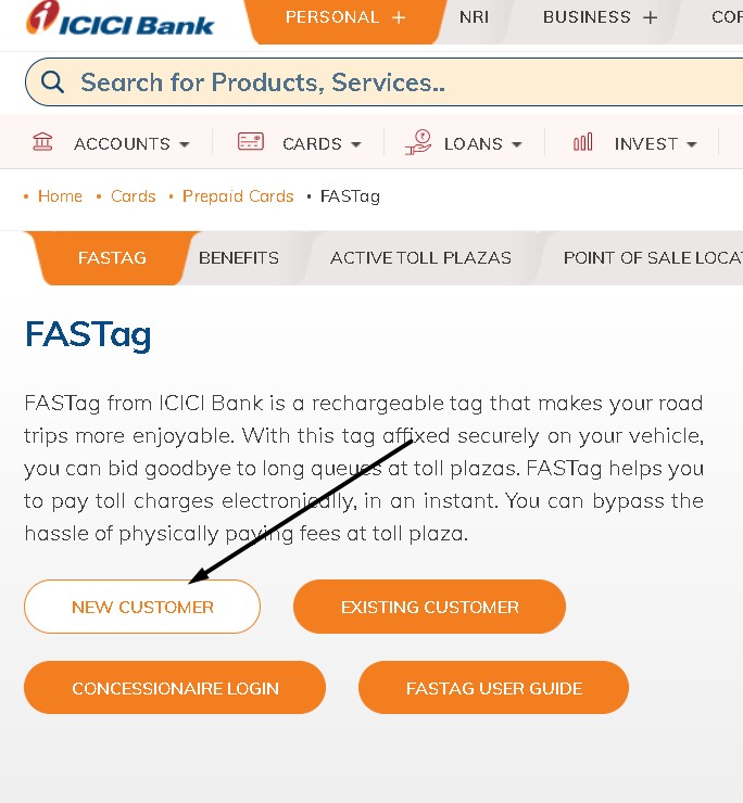 ICICI FASTag Login - Recharge Online & Check Balance