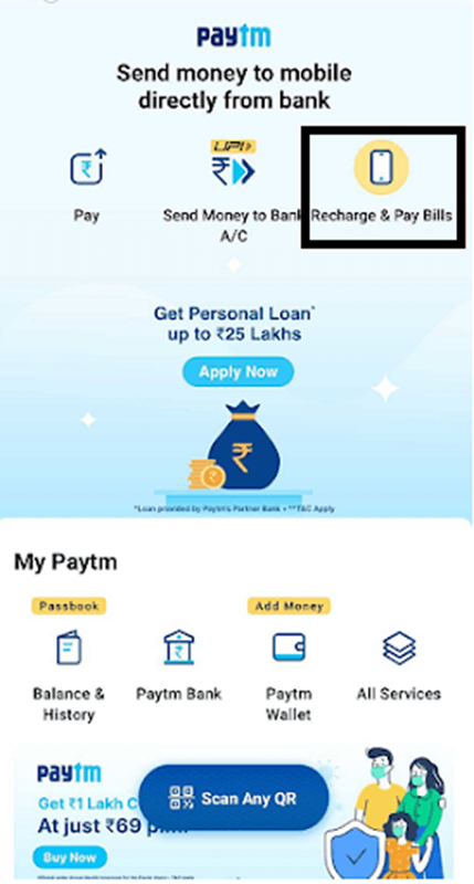 lic paytm recharge and pay bills