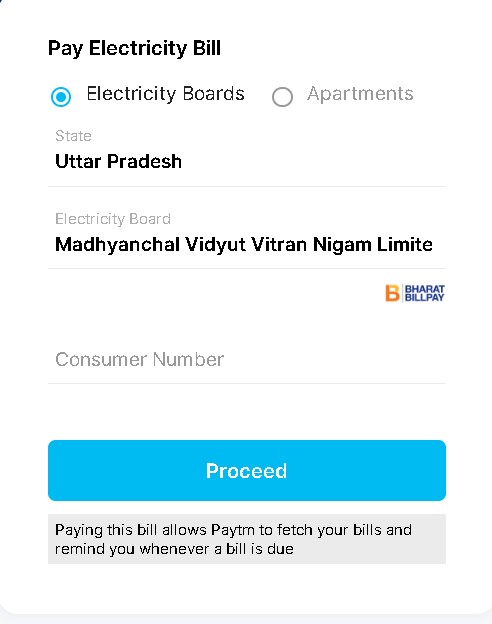 paytm electricity bill payment page 