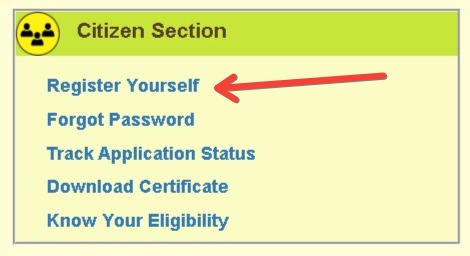 register yoursefl citizen section rtps bihar