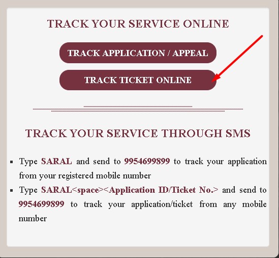 saral haryana track ticket online 