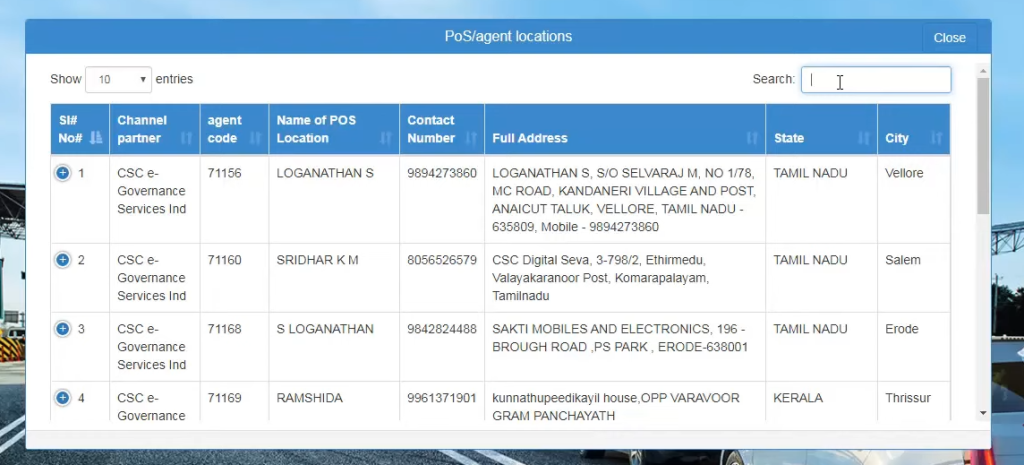 sbi pos agent locations fastag 