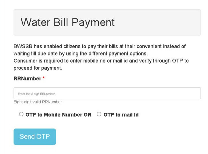 water bill payment bwssb
