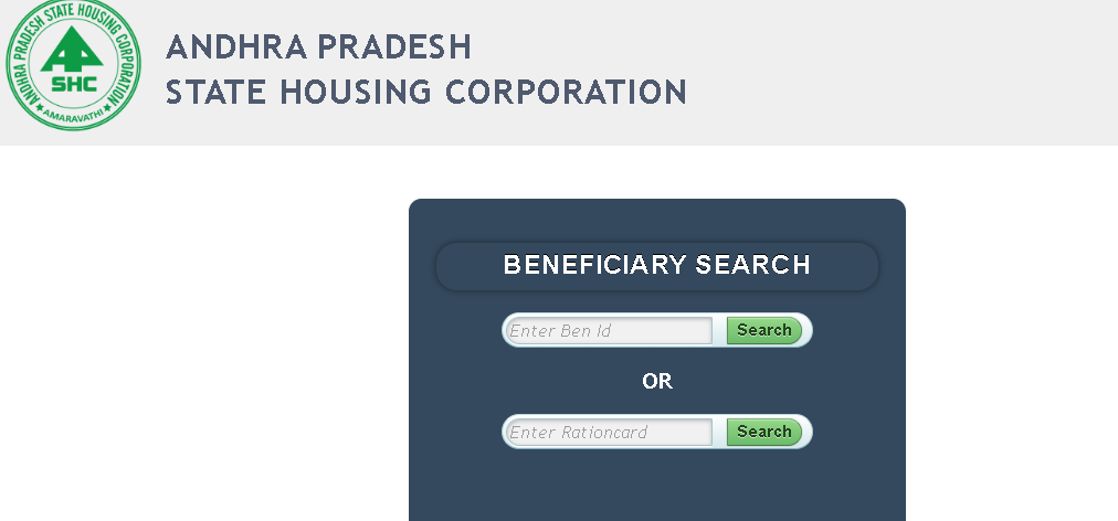 Beneficiary ID or Ration Card No Option APSHCL Housing Schemes