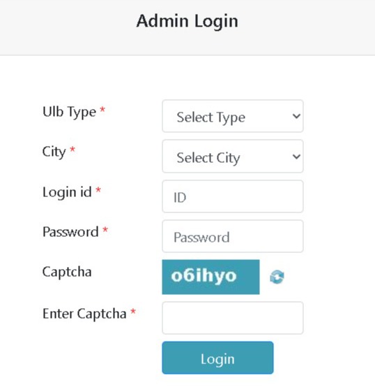 Admin login option e-nagarsewa