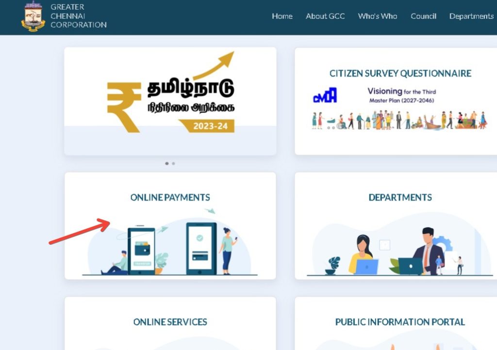 Online Payments Option Property Tax Chennai
