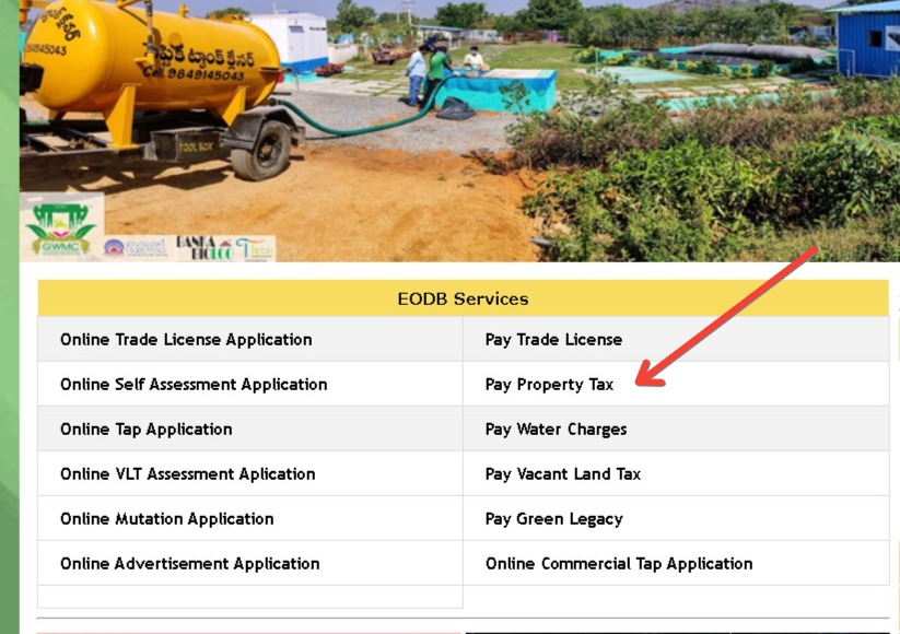 Pay Property Tax option  house tax