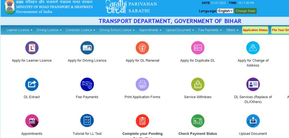 transport department bihar