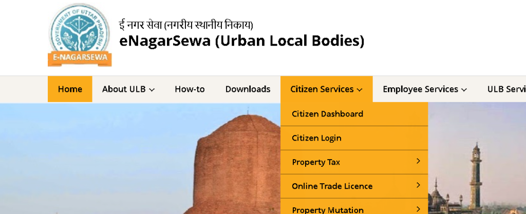 e- nagarsewa citizen services option