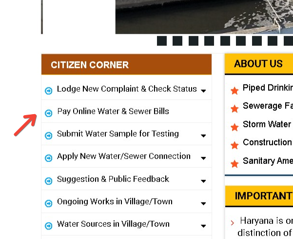 Pay Online Water and sewer bills phed haryana