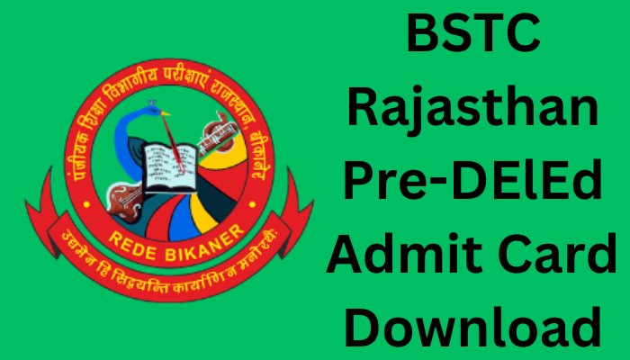 BSTC Rajasthan Pre-DElEd Admit Card 2023